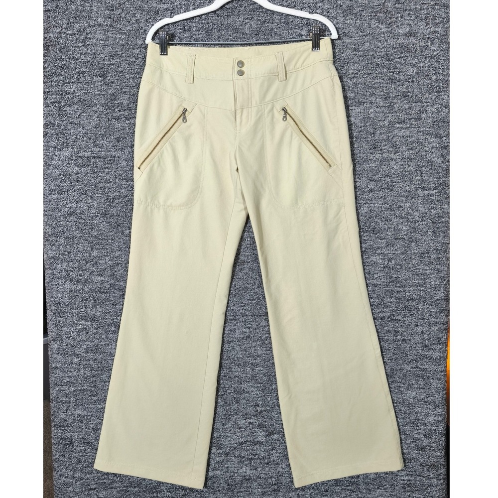 Athleta Womens Hiking Pants Size 8 Beige Tan Nylon Blend Zip Pockets Outdoor